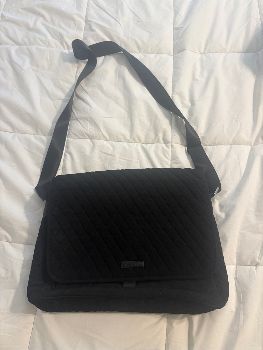 Vera Bradley Black Quilted Messenger Bag